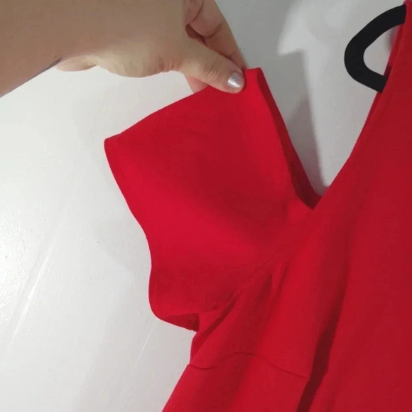 Lane Bryant Red Dress Slash Shoulder Plus Size 18 - Picture 5 of 15